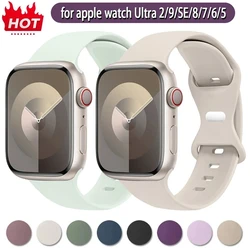 Correa de silicona para Apple Watch, pulsera deportiva de 44mm, 40mm, 45mm, 41mm, 42-38mm, series iwatch 8, 7, se, 3, 4, 5, 6, 9, ultra 2, 49mm