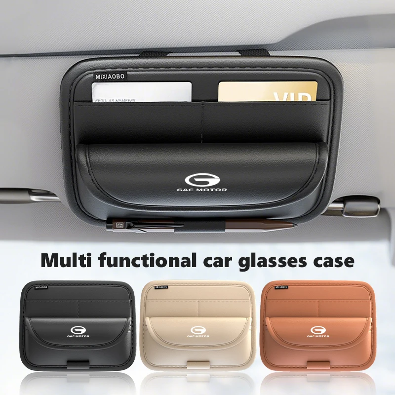 Sac à lunettes pare-soleil de voiture, boîte de rangement pour organisateur de cartes de pare-soleil pour moteur GAC GS3 GS4 GS5 GS8 GA4 GA6 GA8 EMPOW Trumpchi Aion