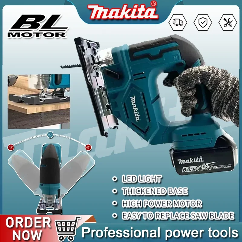 

Makita DJV182Z Cordless 18V Lithium Battery Rechargeable Electric Jig Saw Curve Saw Woodworking Cutting Multifunction Saw