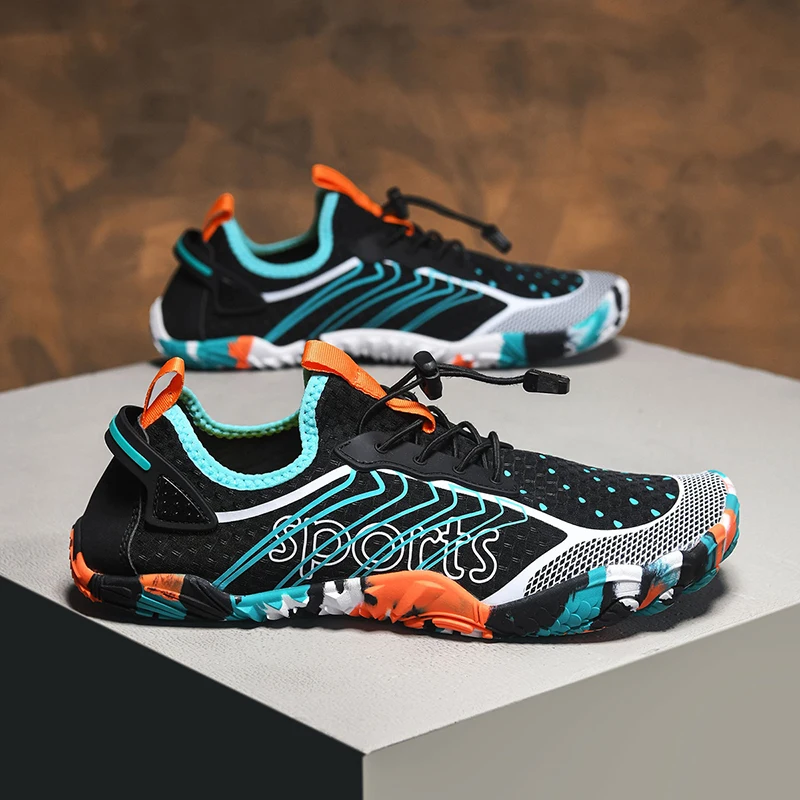 Men's Quick-Dry Water Shoes - Non-Slip, Unisex Couple's Style for River Tracking, Beach, Swimming, Fishing, and Sports Fitness - Breathable Mesh and Rubber Sole - Outdoor Activities and Water Sports