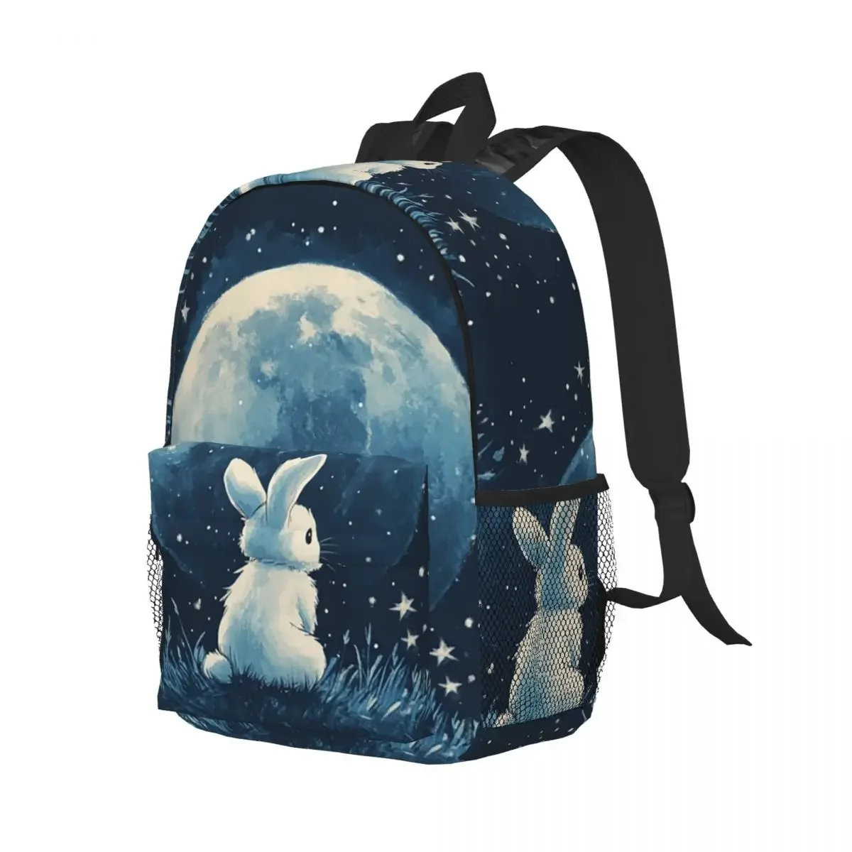 

Cute Space Little Bunny Rabbit Backpack Student Boys Girls BookBag Kids School Bag Computer Shoulder Bags for Men Women