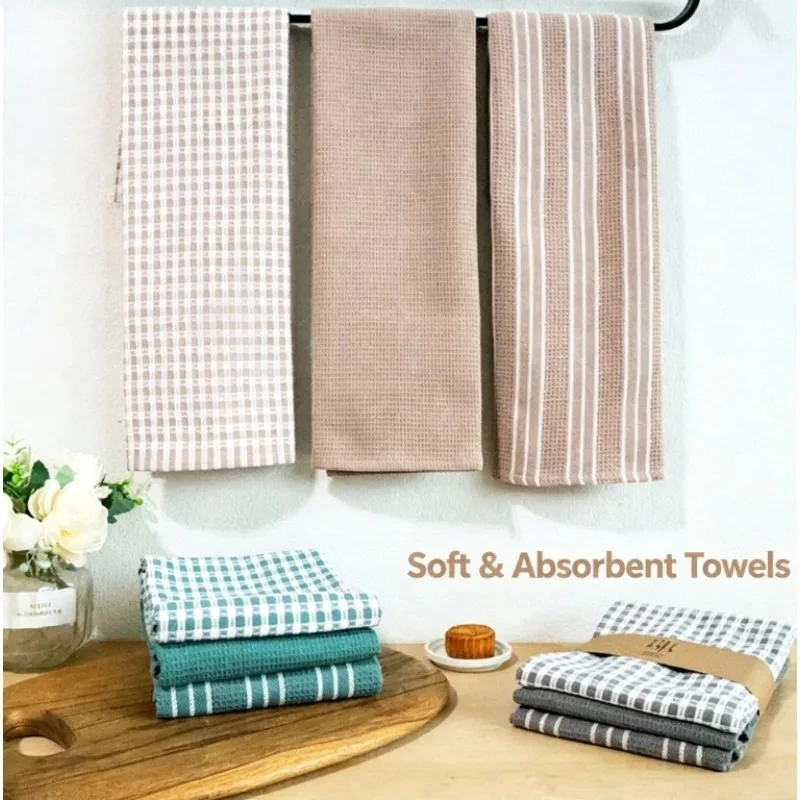 2026 New Nordic Tea Towels  100% Cotton Absorbent Kitchen Cloths Lightweight & Comfortable Ideal for Spill Cleanup