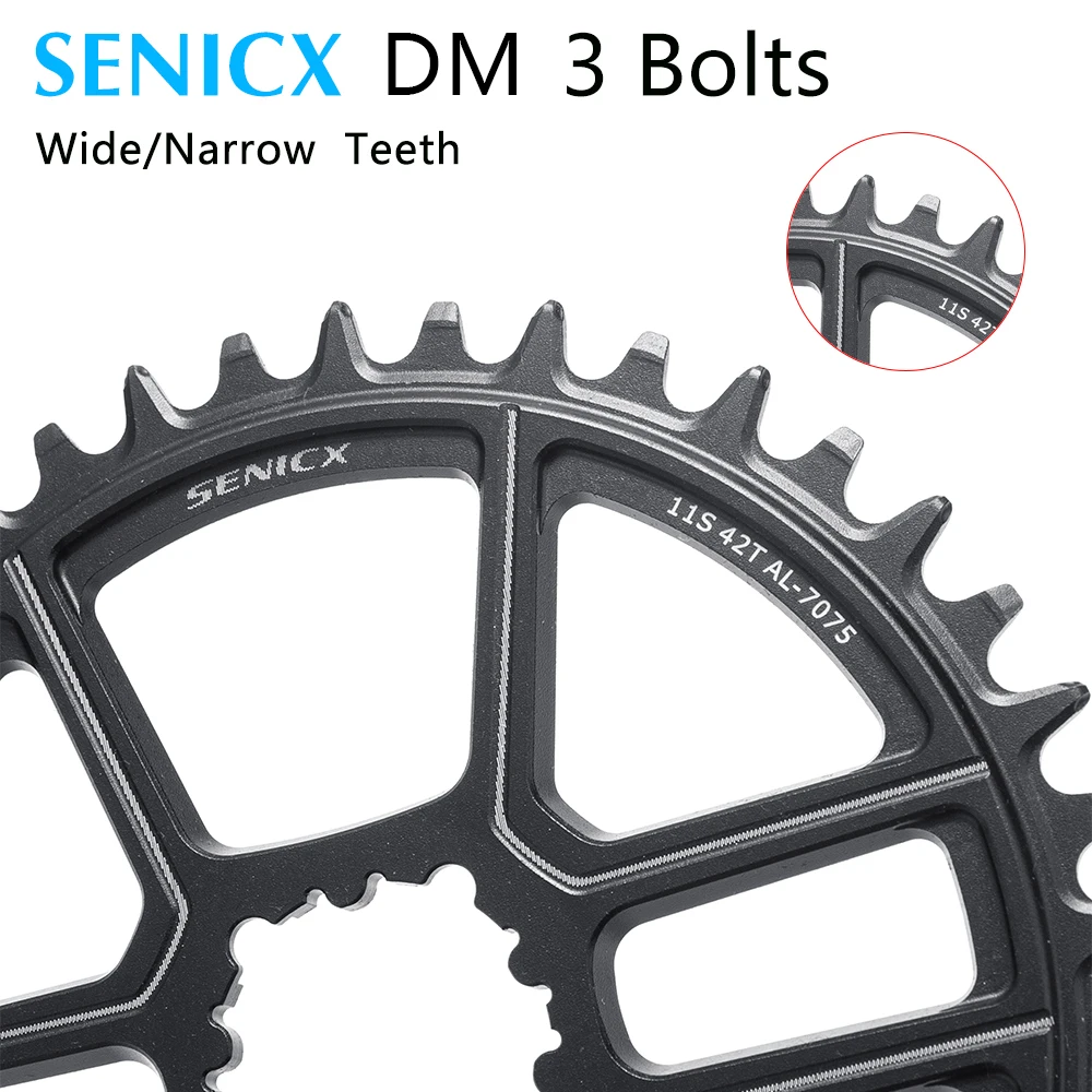 SENICX Road Bike Chainring  42T 44T Chain Wheel SIngle Disc Bicycle Crown for 9/10/11/12 Speed Crankset