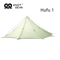 Knot Hufu1 Outdoor Camping Pyramind Tent Lightweight 20D Double Silicone Hiking Traveling Backpack 1P-2P Octagonal Tent