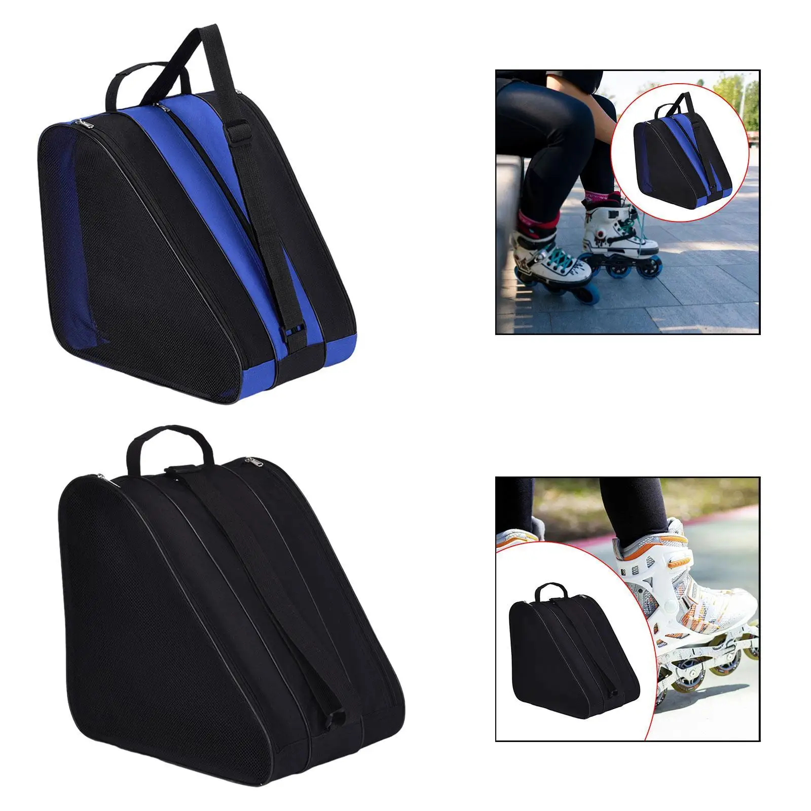 

Сумка для роликовых коньков, обувь для катания на коньках, сумка для переноски, дышащая легкая портативная треугольная сумка для катания на коньках, сумка для взрослых и детей