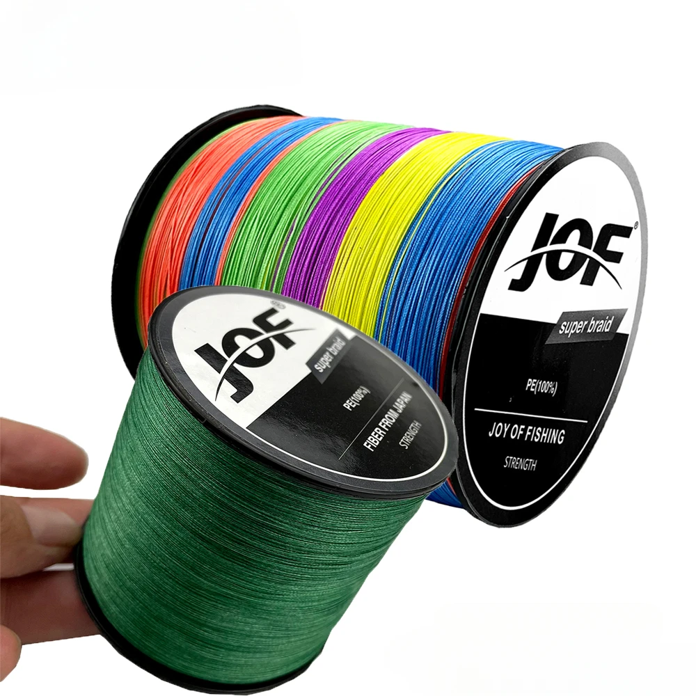 JOF 1000M/1087YDS Braided Fishing Line 16/8/4 Strands Super Strong Saltwater Thread Multifilament Muiltcolor PE Line 10-200lb