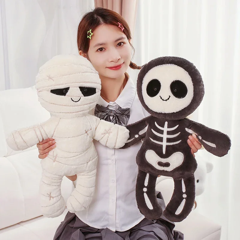 High Quality Cartoon New Halloween Plush Doll Pillow White Mummy Pumpkin Plush Toy Holiday Decoration Gift For Boys And Girls