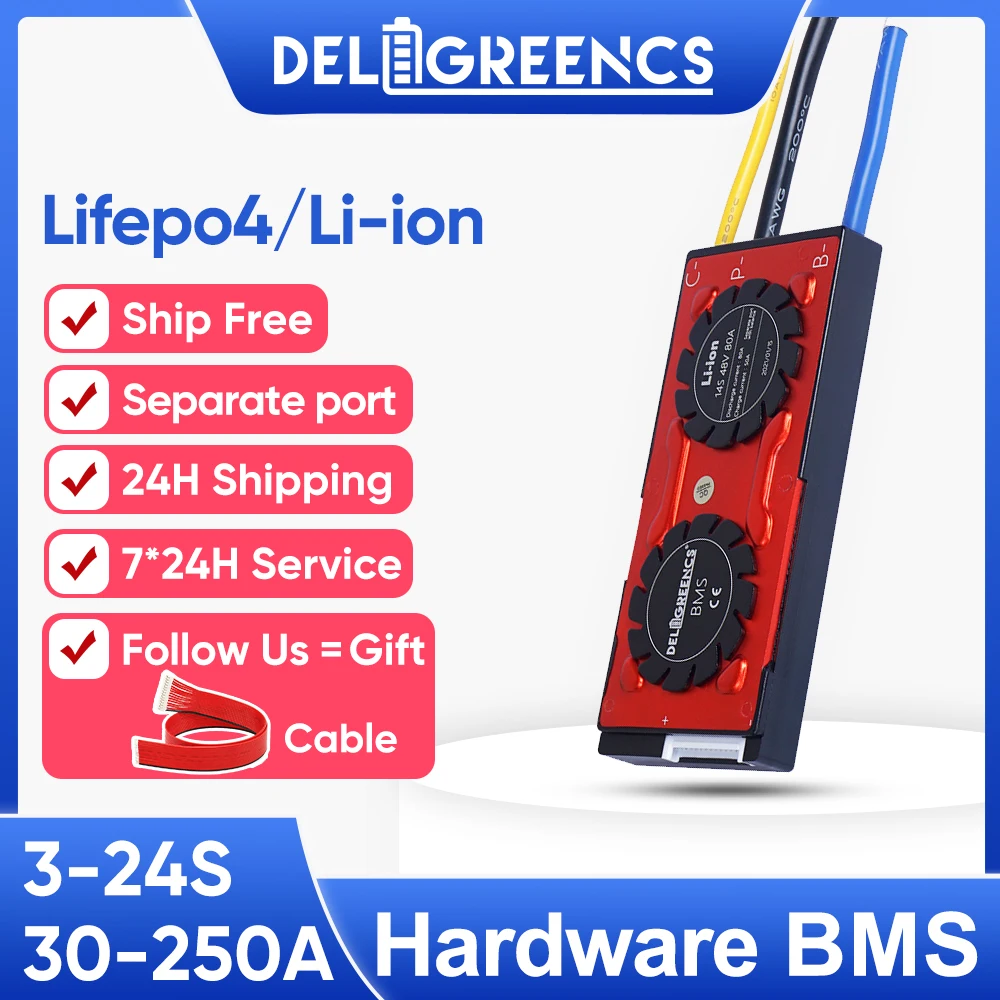 

Superior Separate Port BMS LiFePO4/Li-ion 3S 4S 6S 7S 8S 10S 12S 13S 14S 15S 16S 17S 20S 24S 3.2V 3.7V With Balance