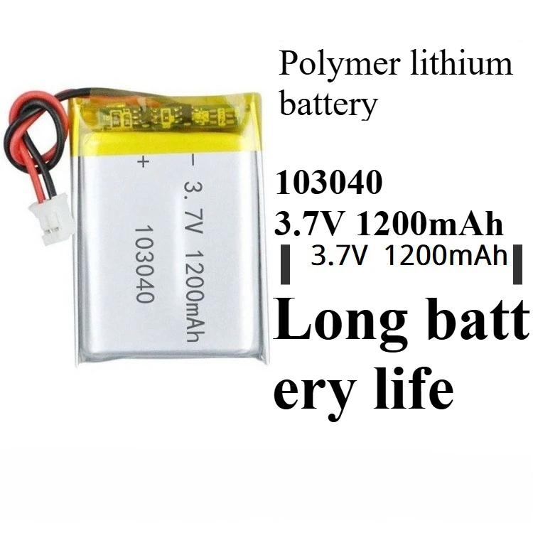 

Polymer Lithium Battery 103040 1200mAh 3.7v Bluetooth Speaker LED Light Water Replenishment Device Battery