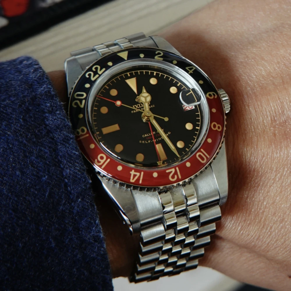 Новинка 2023 года, мужские автоматические механические часы IXDAO NH34A GMT, 38 мм, бизнес, JD6542, водонепроницаемые, 100 м, C3, покрытие, reloj hombre