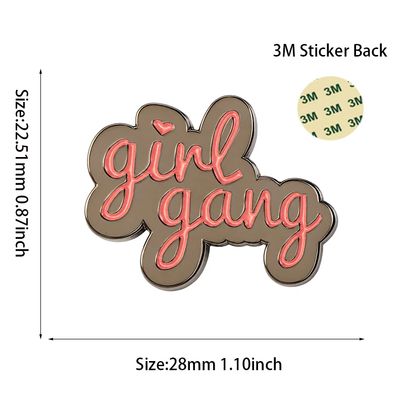 Girl Gang Mobile phone Sticker Badge Metal Pin Broooches Pins