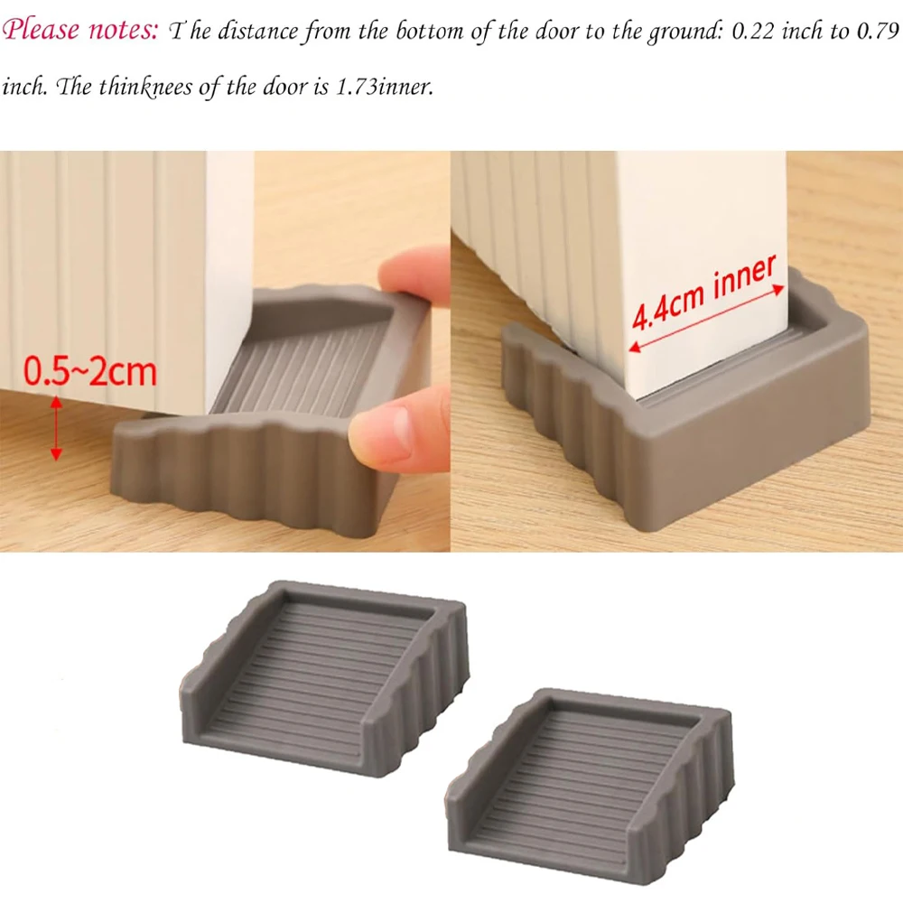 2PCS Safety Silicone Door Stop Block Wedge Door Stop Reusable Shock Absorbing Block Home Office Door Handle Block Door Rear Fixe