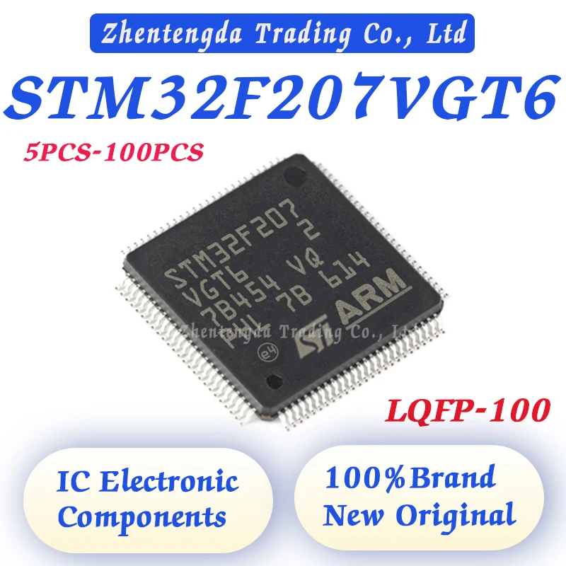 5PCS-100PCS STM32F207VGT6 STM32F207VG STM32F207V STM32F 207VGT6 STM32 STM IC MCU 32BIT 1MB FLASH 100LQFP