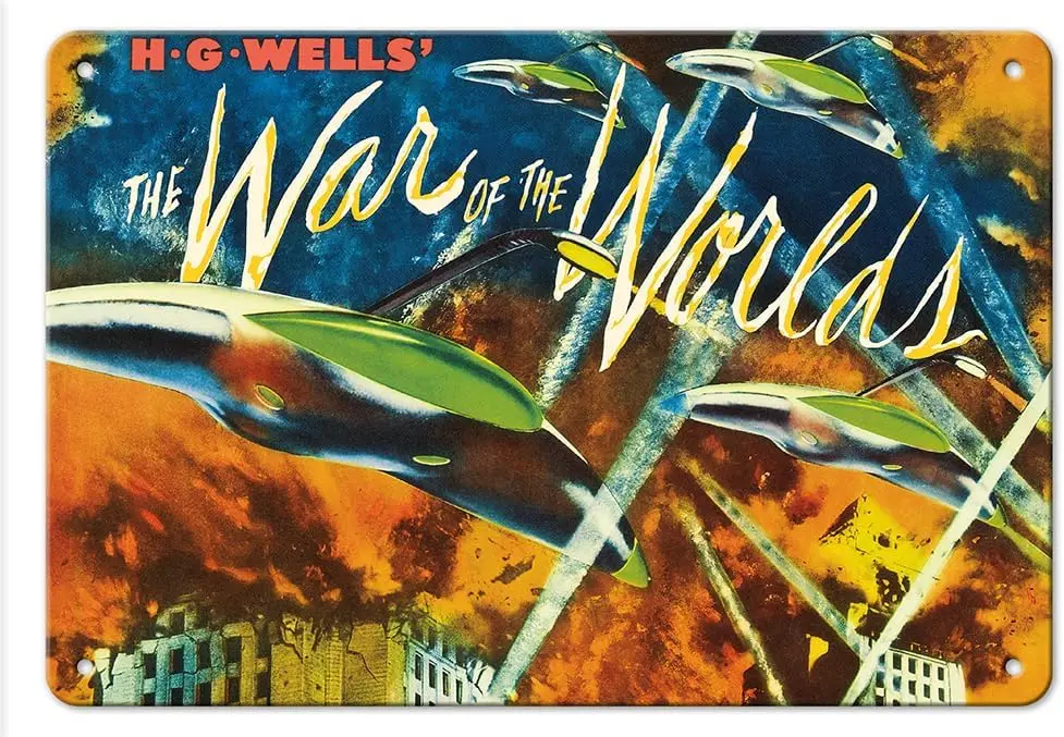 Х.Г. Wells’ The War of the Worlds — винтажный научно-фантастический постер фильма c.1953-8 x 12-дюймовый винтажный металлический жестяной знак, знак гоо