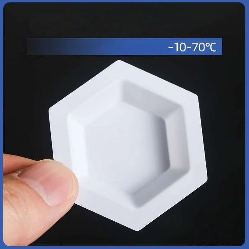 Imported plastic weighing plate, weighing vessel, hexagonal small, medium, large, disposable PS polystyrene material, boat shape