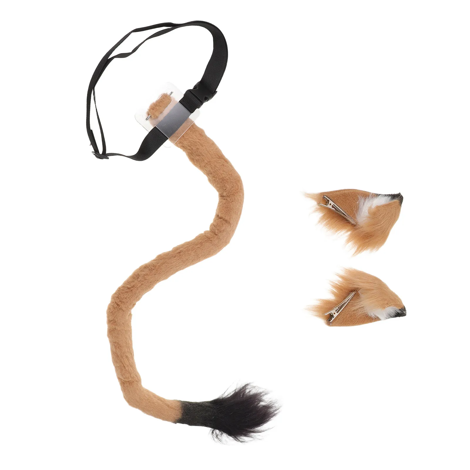 1세트 사자 코스튬 액세서리 세트 동물 사자 귀 머리핀 조절 가능한 꼬리 안전한 착용감 할로윈 카니발 코스프레