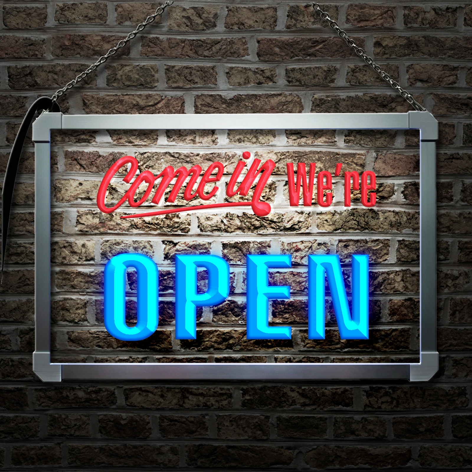 Come In We're OPEN Shop cafe Bar-LED Neon Sign with Independent Dual Color Control,Wall Decor Light for Party Wedding