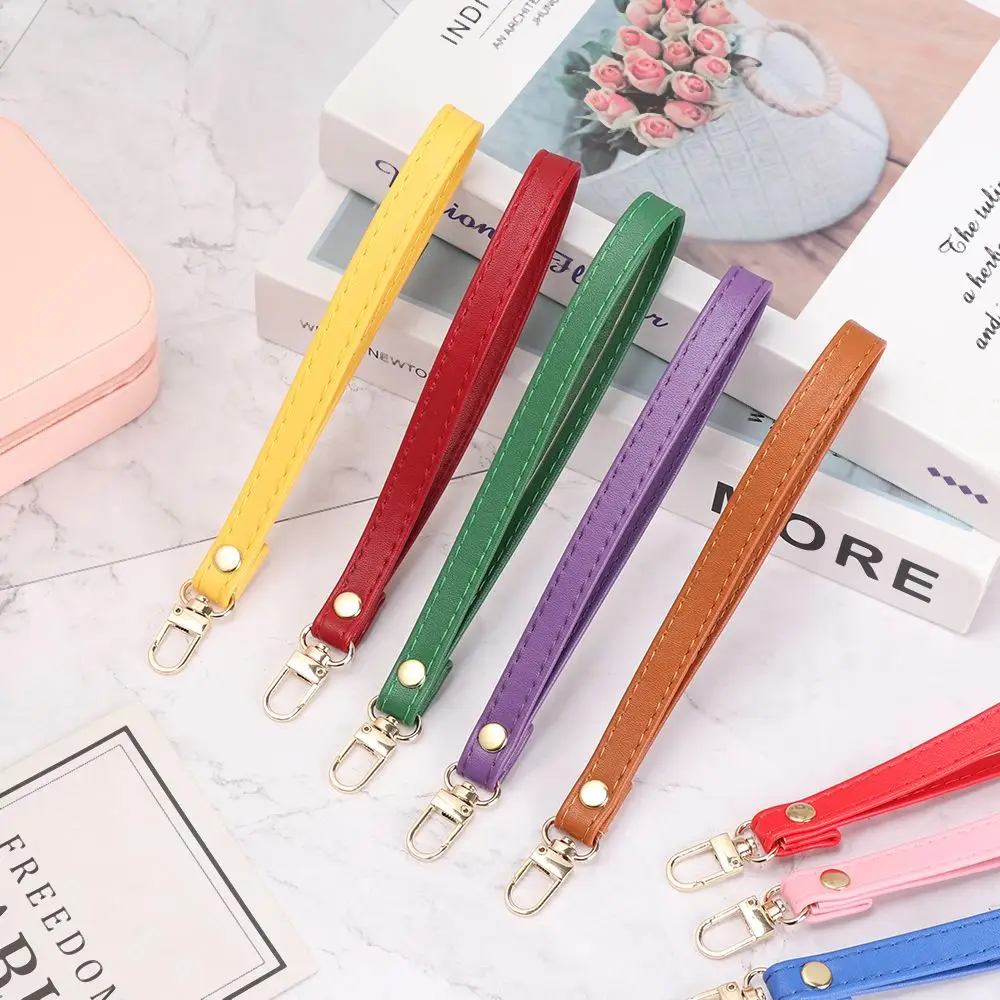 Fashion Waterproof PU Leather Wallet Strap Belt Portable Replaceable Handbag Straps Key Belt Metal Bag Wrist Strap