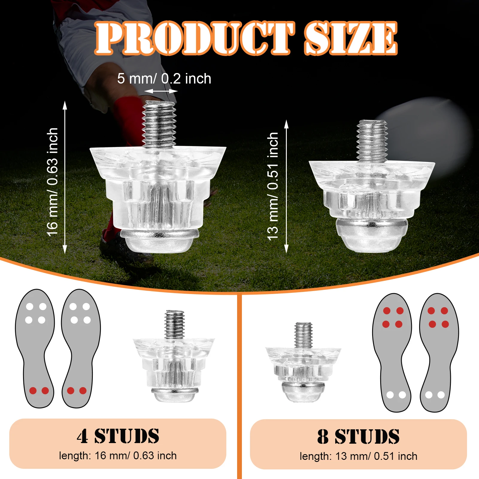 12 Pieces Football Boots Studs Replacement Professional Footwear Accessories 13mm 16mm Shoes Stud Replace Component