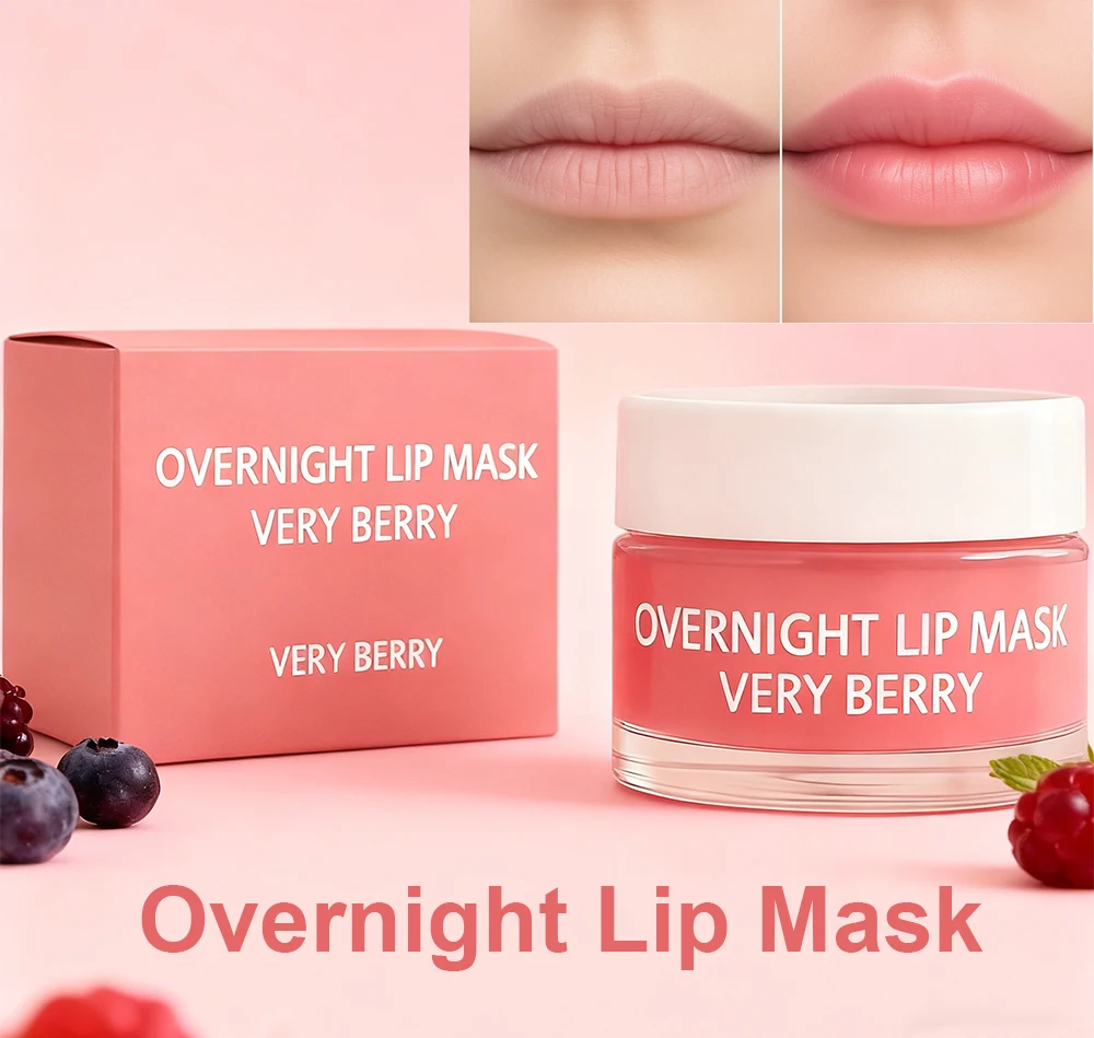 Moisturizing Overnight Lip Mask Night Lips Care Maintenance Fades Lip Lines Deeply Moisturizes, Suitable for Dry, Chapped Lips