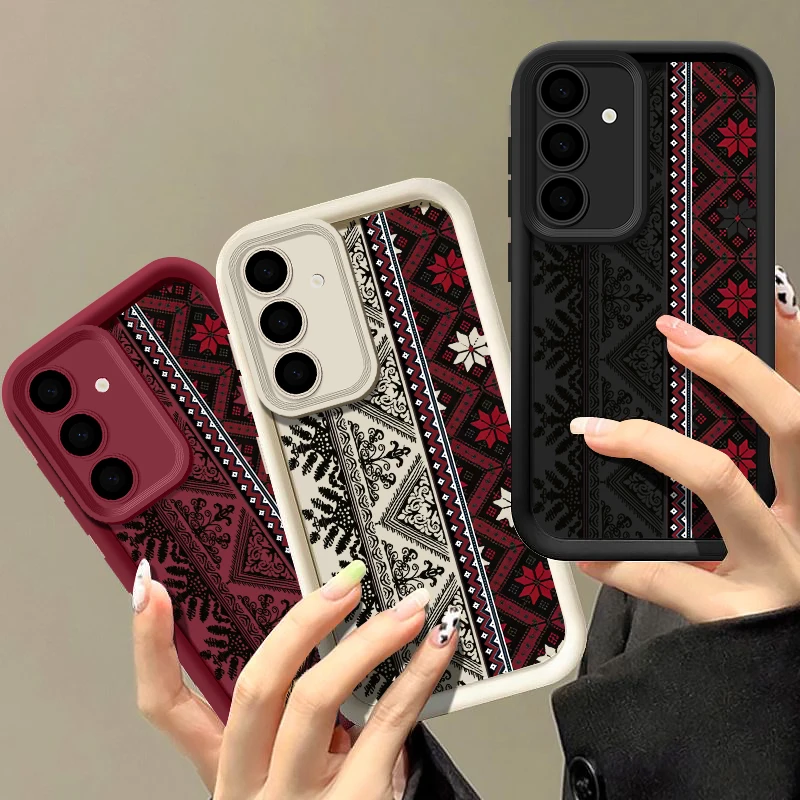 Vintage European-style Case For Samsung Galaxy A56 A36 A26 A16 5G A55 A35 A15 A54 A34 S20 FE S21 S22 Plus S23 S24 S25 Ultra Capa - náhled 5