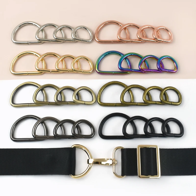 

10/30Pcs 13-50mm Metal D Ring Buckles Webbing Strap Bag Buckle Dog Coller Connect Carabiner Rings Hook Backpack Belt Loop Clasp