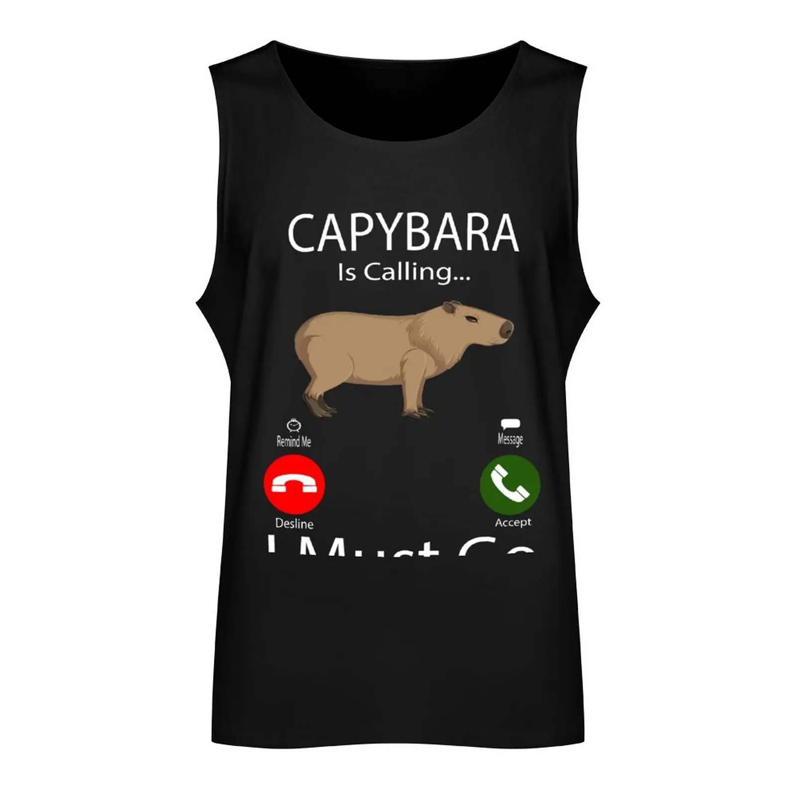 Capybara Is Calling I Must Go Tank Top bodybuilding t shirt Men's t-shirt t-shirt Men's mens designer clothes