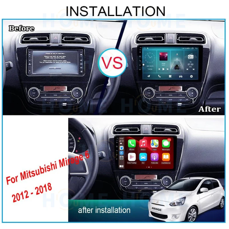 New Style GPS Navigation For Mitsubishi Mirage Attrage 2012 - 2019 Android 10 Car Radio Multimedia Player Video Carplay Auto 4G