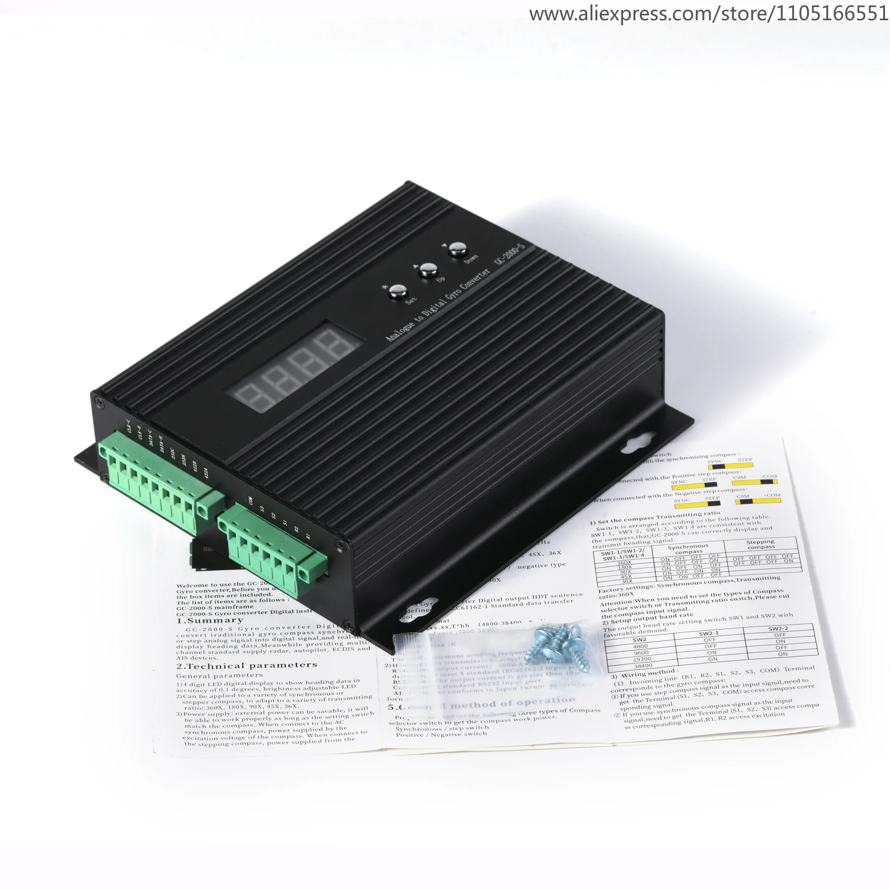 

Matsutec GC-2000 Гироскопический преобразователь NMEA0183 Цифровой с дисплеем/конвертер с гироскопом NMEA0183 Цифровой сигнал