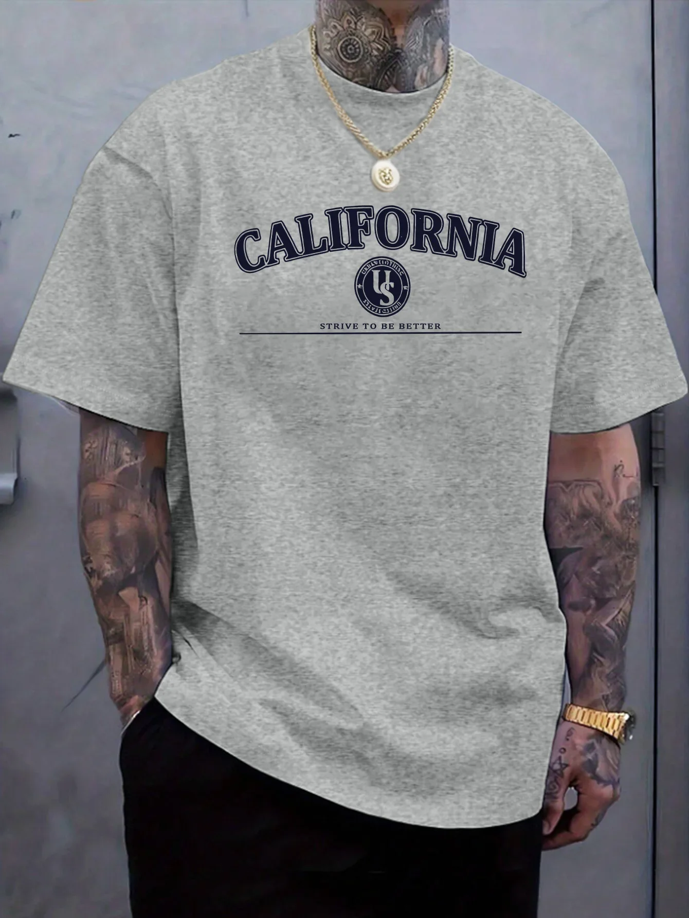 T-shirt à manches courtes et col rond pour hommes, 100% pur coton, à la mode, décontracté, ample, avec lettres imprimées d