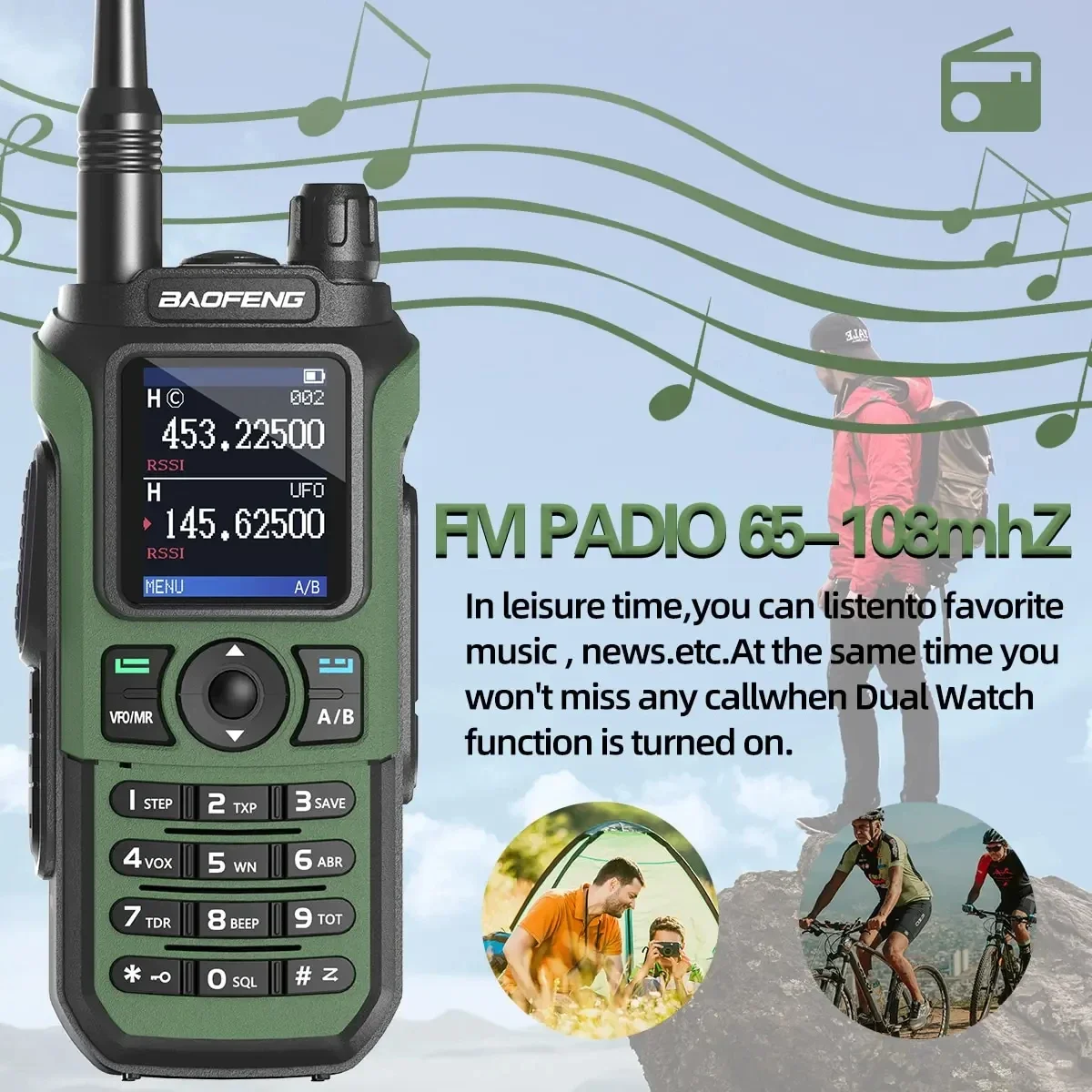 Baofeng UV 21 UV21 Pro Wireless Frequency Walkie Talkie 16 KM Long Range Waterproof Flashlight Type-C Recharger Ham Radio UV 5R