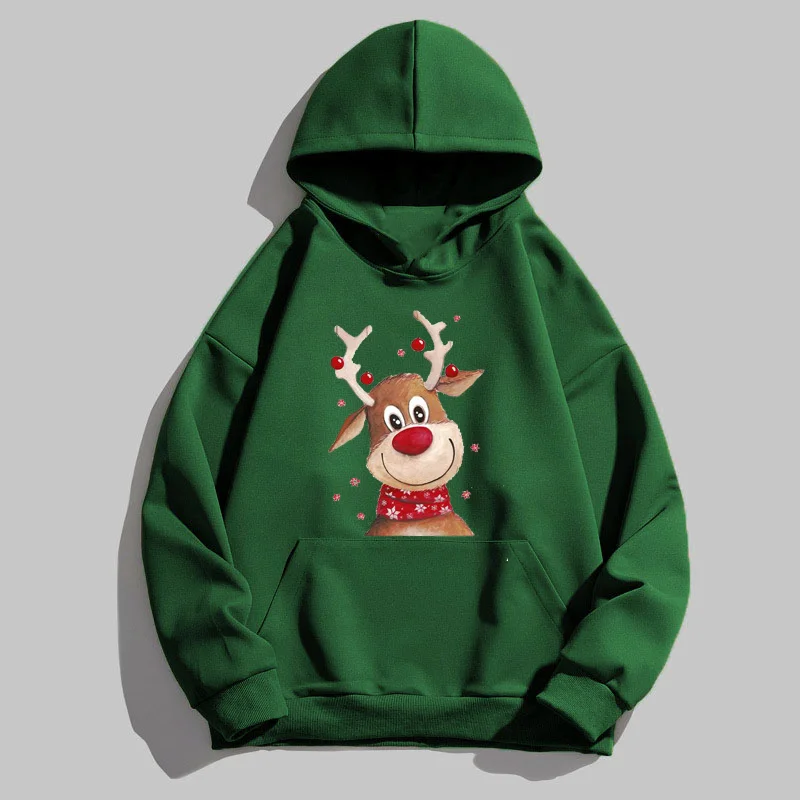 New Christmas Deer Hoodies Print Men Woman Fashion Hoody Hoodie Streetwear Hooded Sweatshirts Harajuku Pullovers Unisex Clothing