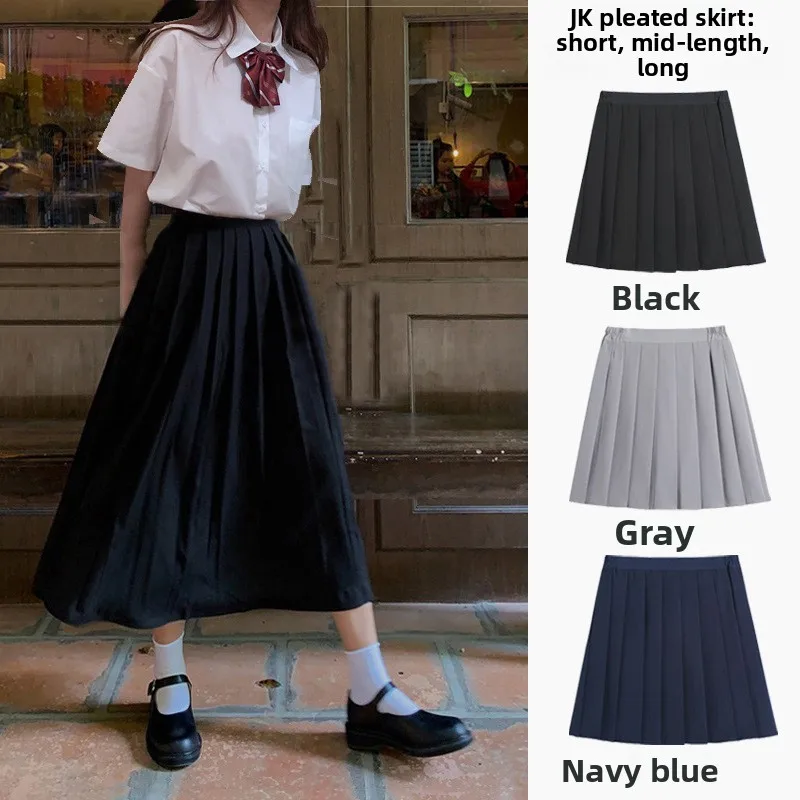 

aduation JK orm Skirt Set Women's Midi Skirt School orm ort Skirt Polyester Fabric Pure Color Summer 2025