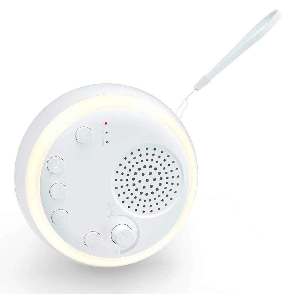 Desktop White Noise Machine USB Mini Baby Sleep Machine Built-in Night Light 16 Soothing Sounds 15/30/60min Timer with Lanyard