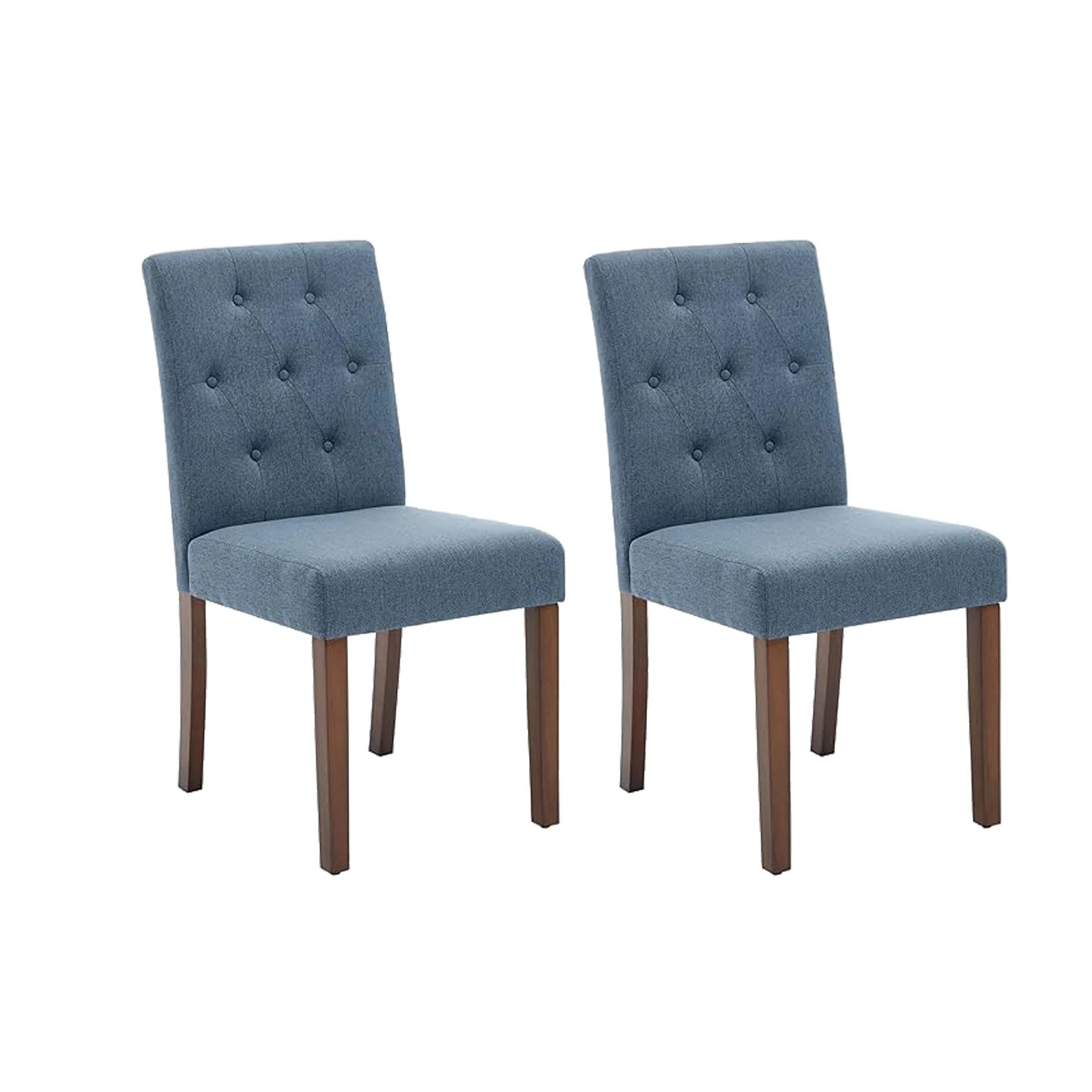 

2pc Modern Linen Dining Chairs with Button Tufted Back–High Back Parsons Side Chairs, Upholstered Seating for Kitchen,Restaurant