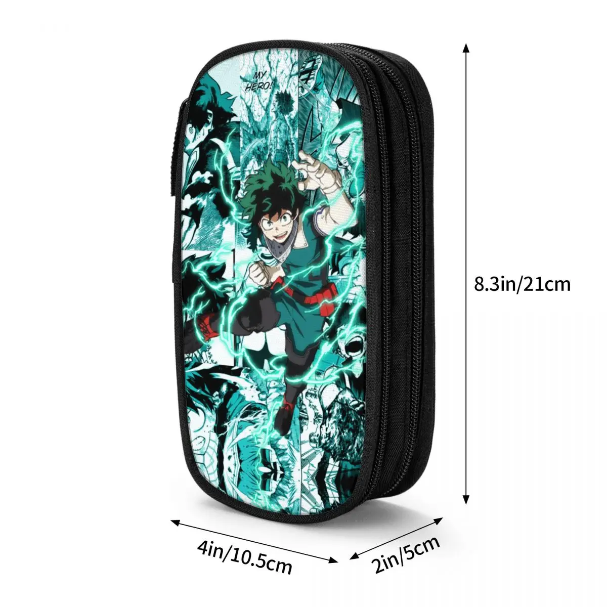 Imagem -06 - Hero Academia Grande Bolsa de Lápis Izuku Midoriya Lápis Cases Pen Holder Bolsas de Armazenamento Material Escolar Zipper Papelaria my