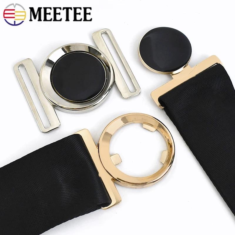 Meetee 50mm kolo kov tlačítko kabát dekorační spona bunda obejmout ženy pás větrolam garment DIY šicí příslušenství, 1/2/4pcs