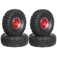 1/18 1/24 RC Crawler 1.0in Metal Wheel and Tire Kit 4pcs for 1/18 1/24 RC Crawler Car TRX4M SCX24 FCX24 AX24