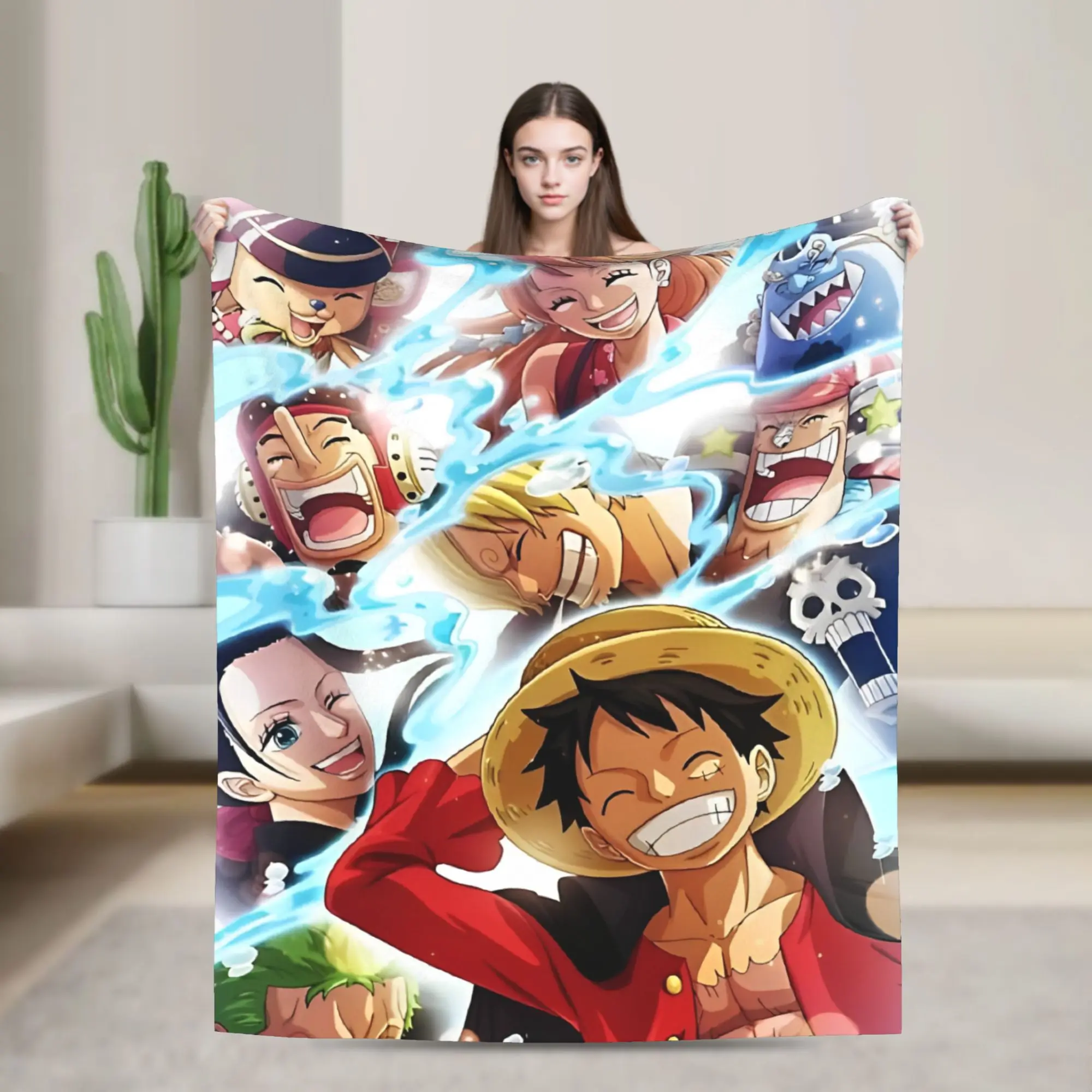 

Одеяло в стиле аниме Luffy Zoro Sanji, несколько размеров, теплые, уютные, пушистые одеяла для дивана, дивана и кровати