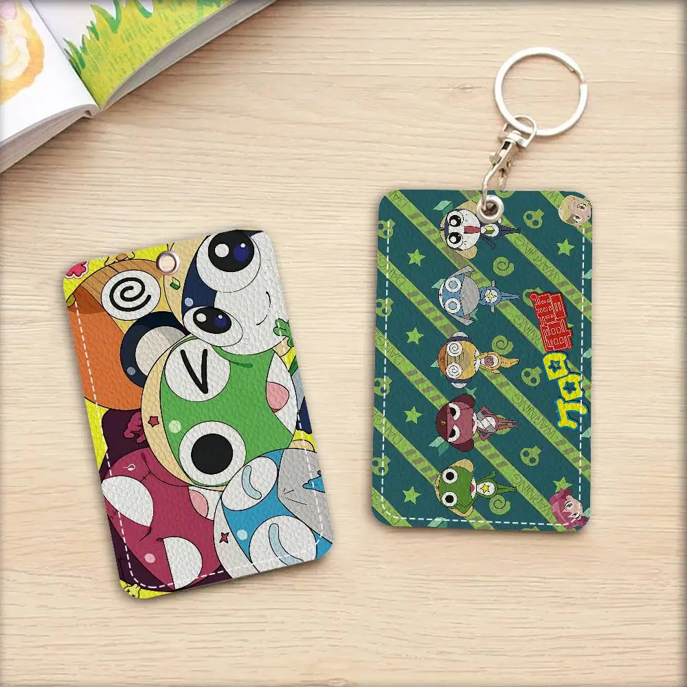 Classic Comedy Anime K-Keroro PU Soft Leather Rectangular Key Card Holder Induction Elevator Protection Cover Youth Faion Accory