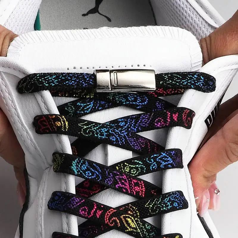 Keine Schnürsenkel mit Magnetverschluss, elastische Schuhbänder für Sneaker, für Männer und Frauen, Freizeitschuhe, flache Gummibänder. – Detail 2