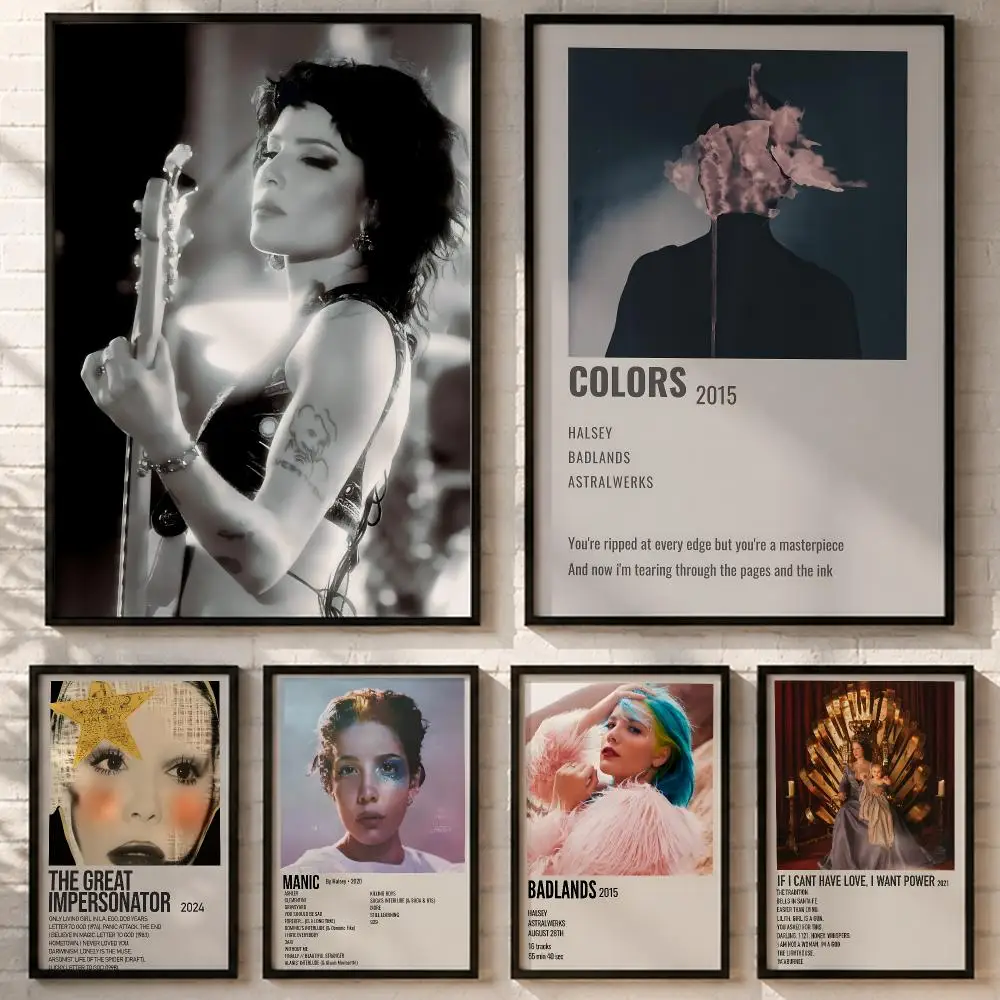 American Pop Singer Halsey Poster HD poster wall art self-stick no-residue for home cafe office great gift