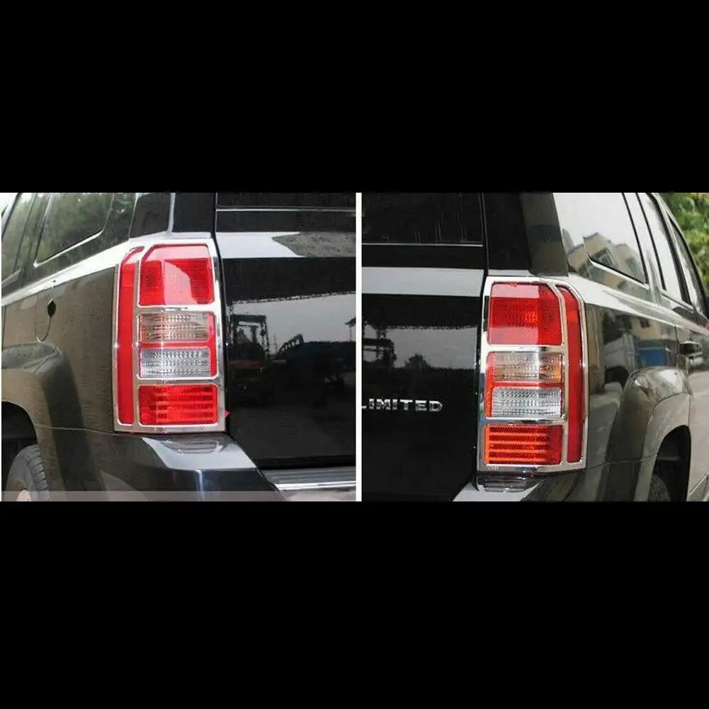 2 PC Chrome Tail Light Cover Trim Set for Jeep Patriot 2007-2017