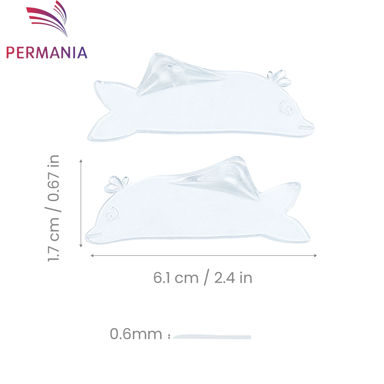 PERMANIA 1 Pair Korea Dolphin Shape Silicone Eyelash Perm Lash Rod Shield Lash Softening Pads Eyelash Curler Health Beauty Tools