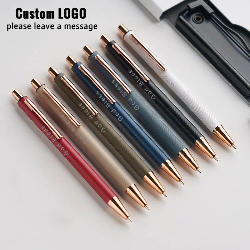 

5pcsNordic Style Light Luxury Metal Neutral Pen Business Advertising Office Gift Ball Point Pens Custom Logo School Stationery