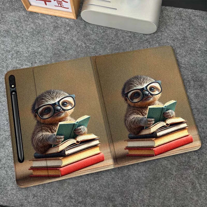 

Cartoon Sloth Reading Book For Samsung Galaxy Tab S6 S8 S9 S10 Lite FE 10.4 11 Inch 2022 2024 Tablet Case