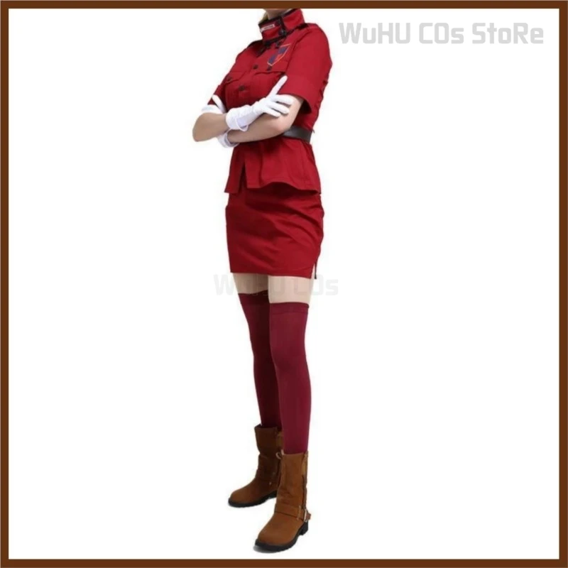 Anime Comic Cosplay Costume pour femme, Hellsing Herushingu, Seras Victoria, Vampire Red Police Uniform, Jupe Wig, Carnaval sexy imbibé