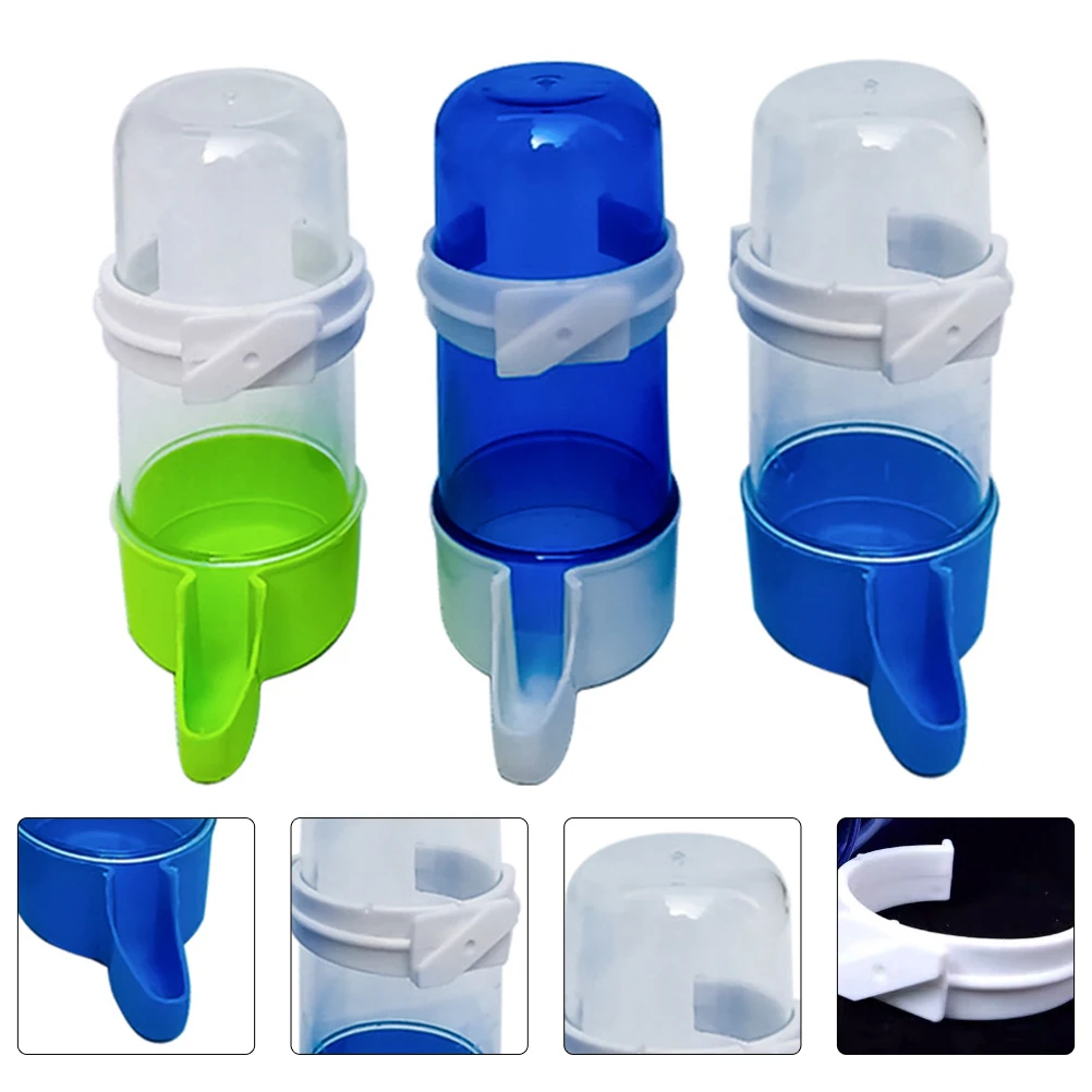 

6pcs Automatic Drinking Fountain Pet Water Bowl Fountains Cup Feeder Bird Plastic Leakproof Durable Easy Clean