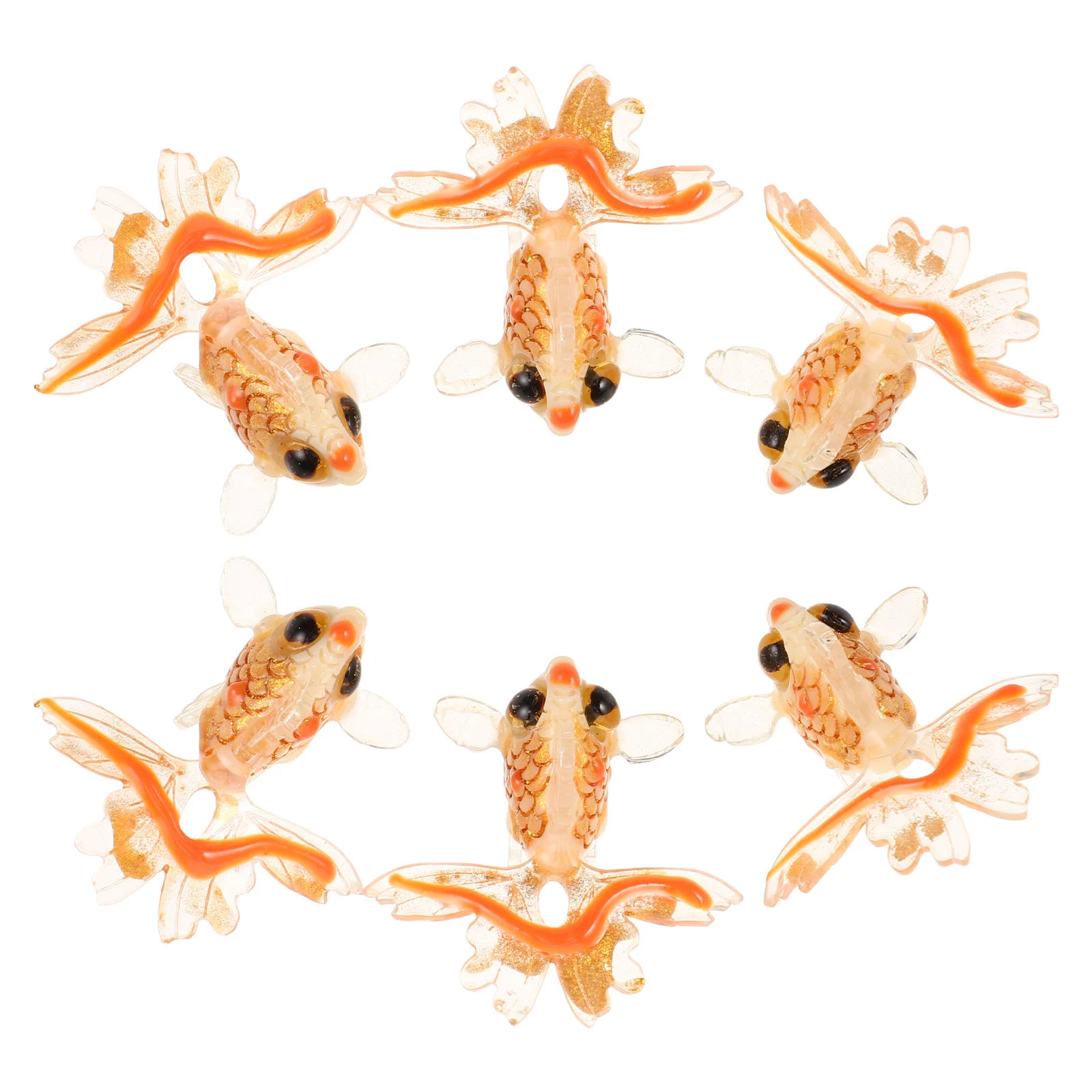 

6 Pcs Colored Goldfish Pendants Jewelry Small Charms Adorable DIY Ornaments Resin Making Materials Bracelet Finding