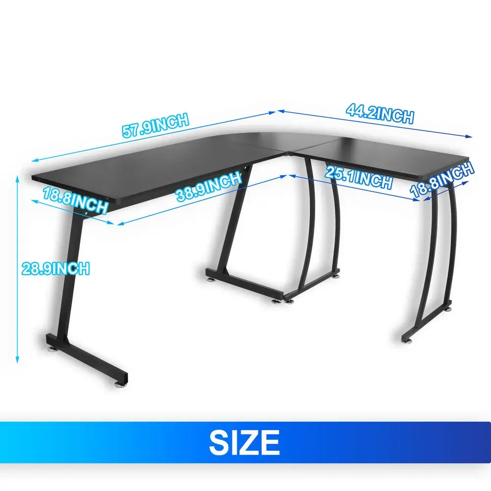 L-Shape Corner Desk Computer Desk Gaming Laptop Table Workstation Office Indoor